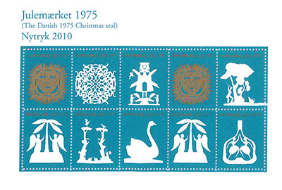Nytryk - Julemærket 1975, H. C. Andersens papirklip
